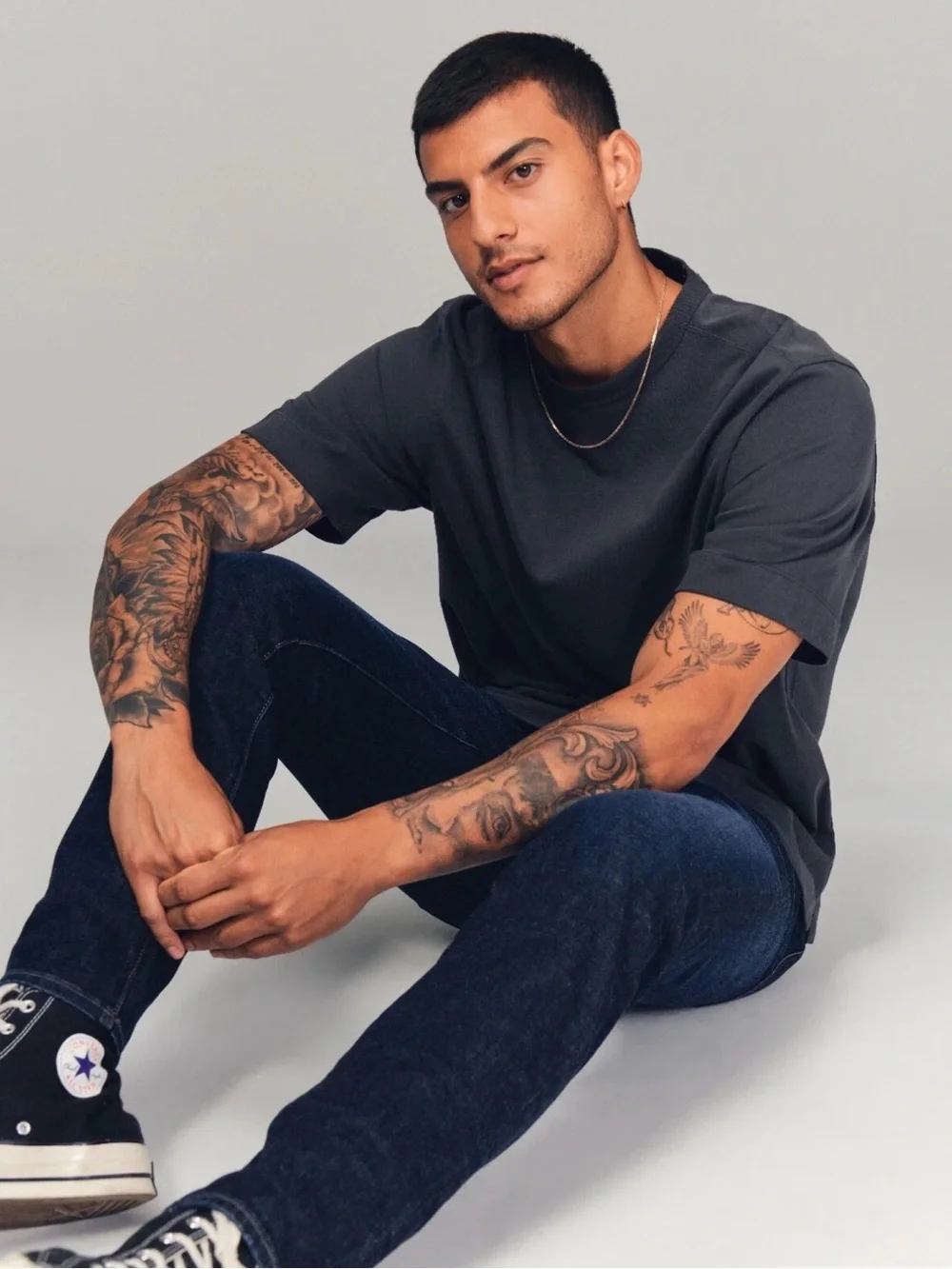Abercrombie & Fitch Men’s Athletic Skinny Stretch Jeans, Dark Indigo Blue, 36x34